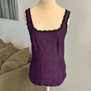 White House Black Market Sleeveless Jacquard Tank Top